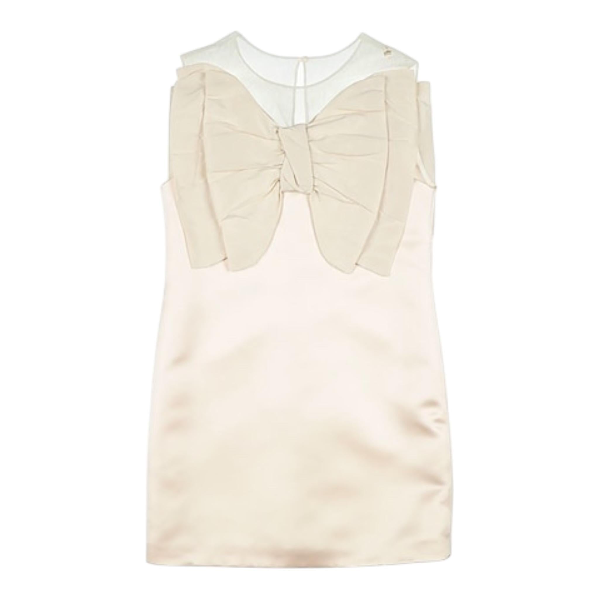 Elisabetta Franchi Abito Giromanica con Fiocco Tinta Unita per Bambina EFAB451 BEIGE ELISABETTA FRANCHI 