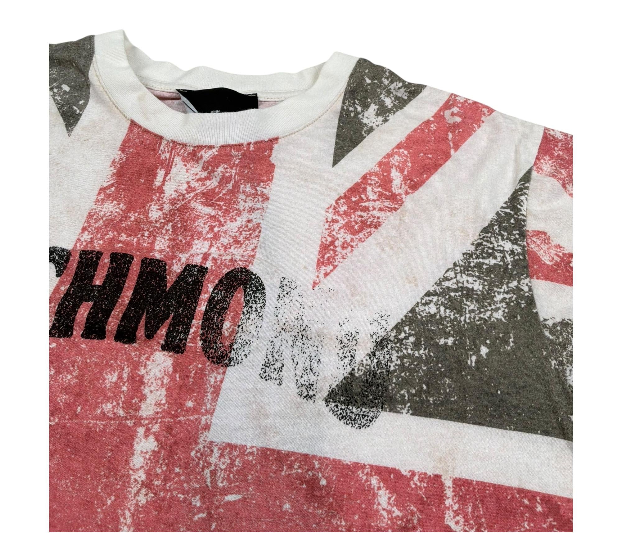 John Richmond T-Shirt Girocollo Tinta Unita con Stampa Bandiera per Bambino RBP26198TS PANNA JOHN RICHMOND 