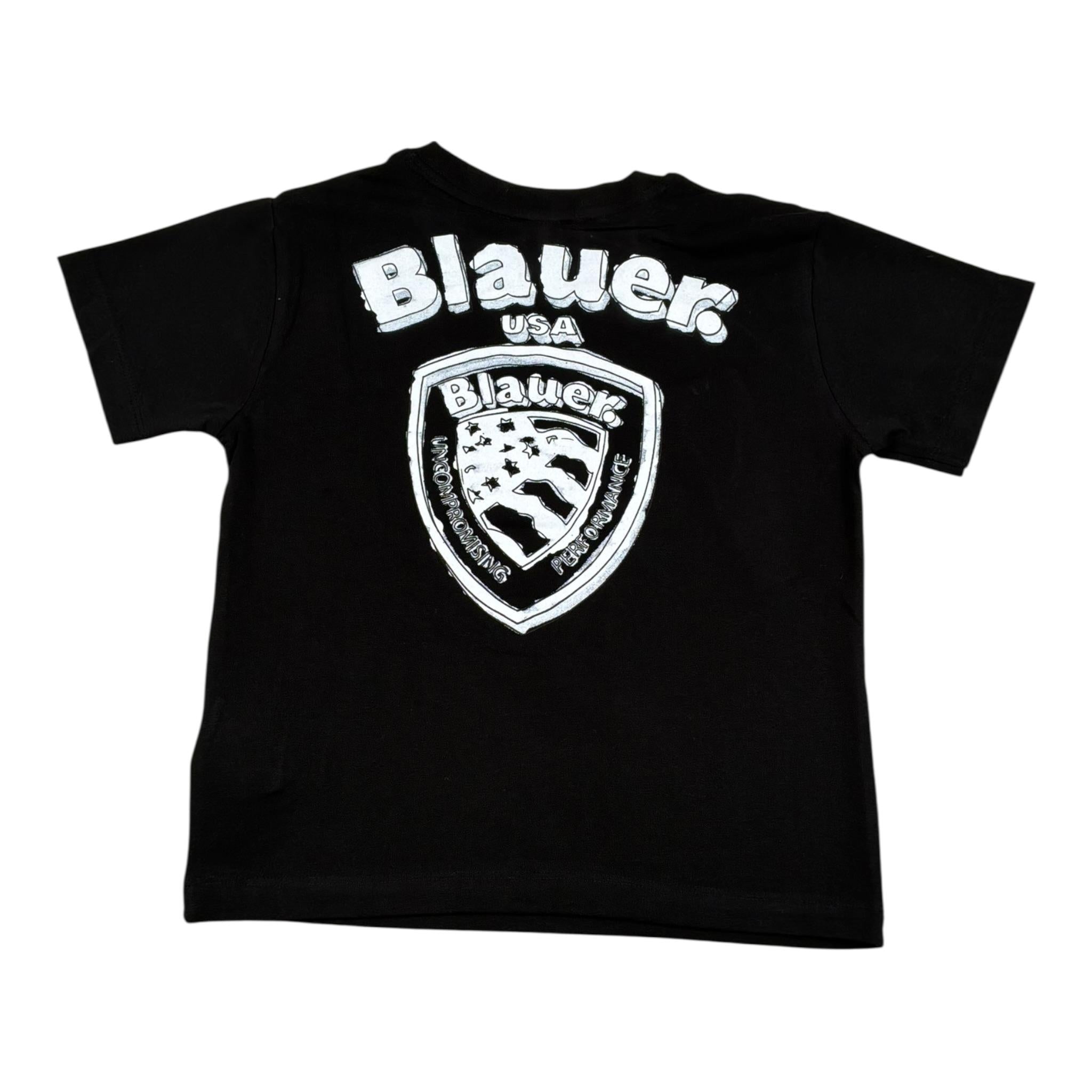 Blauer T-Shirt Tinta Unita con Stampa per Neonato 25SBLKH025555N NERO BLAUER 