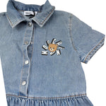 Moschino Abito In Denim Mezza Manica Tinta Unita per Bambina HDV0HD AZZURRO MOSCHINO 