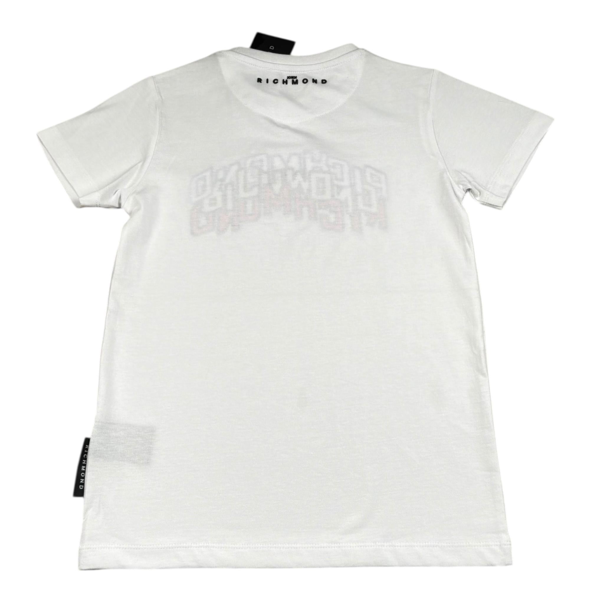 John Richmond T-Shirt Girocollo Tinta Unita con Stampa per Bambina RGP26138TS BIANCO JOHN RICHMOND 