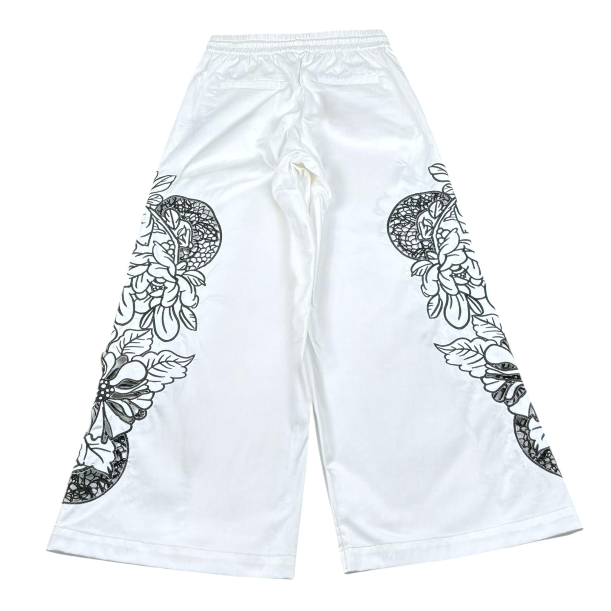 John Richmond Pantalone Modello A Palazzo Tinta Unita con Stampa per Bambina RGP26127PA BIANCO JOHN RICHMOND 