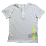 Balmain T-Shirt Girocollo Tinta Unita Con Stampa Logo Bianco Per Neonato