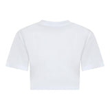 Barrow Kids T-Shirt Girocollo Tinta Unita Con Stampa Brillantinata Bianco Per Bambina