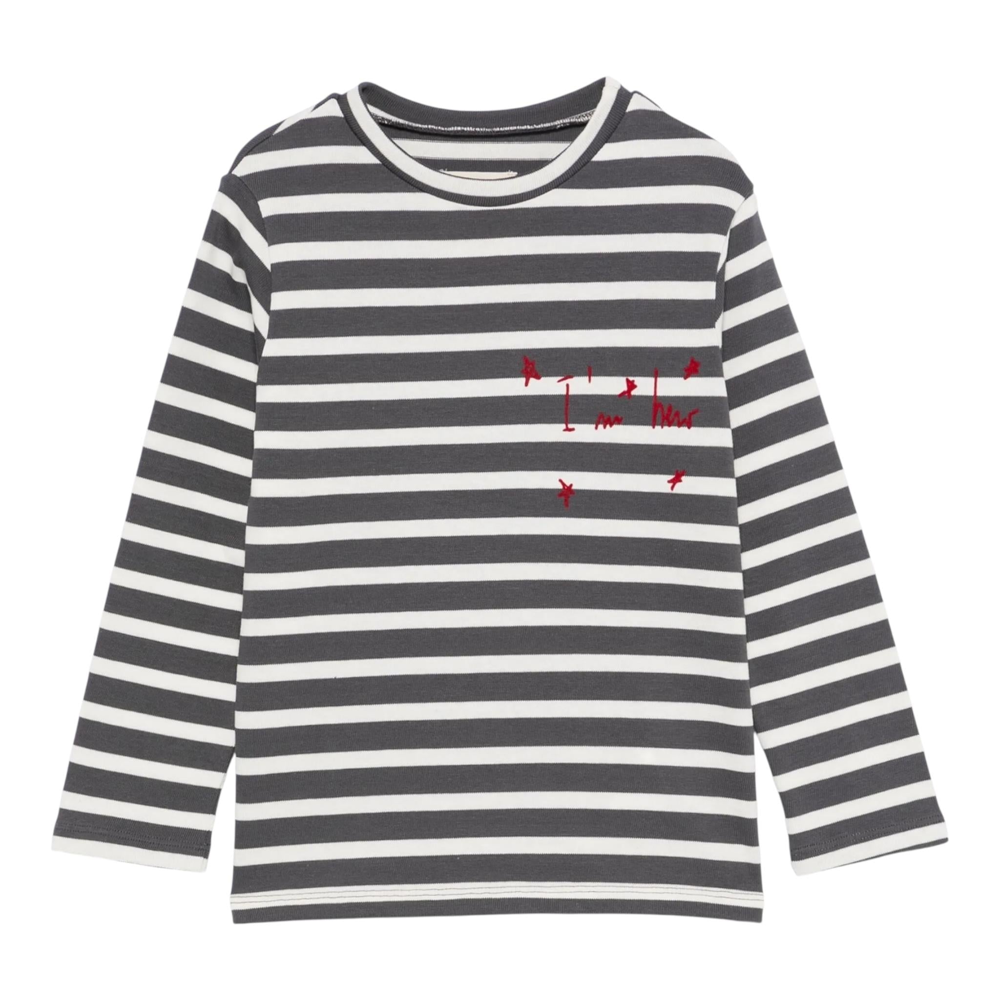 DOU DOU shirt girocollo fantasia a righe Grigio per Bambino DV8P50 GRIGIO DOU DOU 