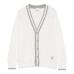 Eleventy Cardigan Tinta Unita con Pofili In Contrasto per Bambino EW9P50 BIANCO ELEVENTY 