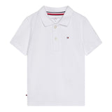 Tommy Hilfiger Polo Mezza Manica Tinta Unita con Logo per Neonato KN0KN02030 BIANCO TOMMY HILFIGER 
