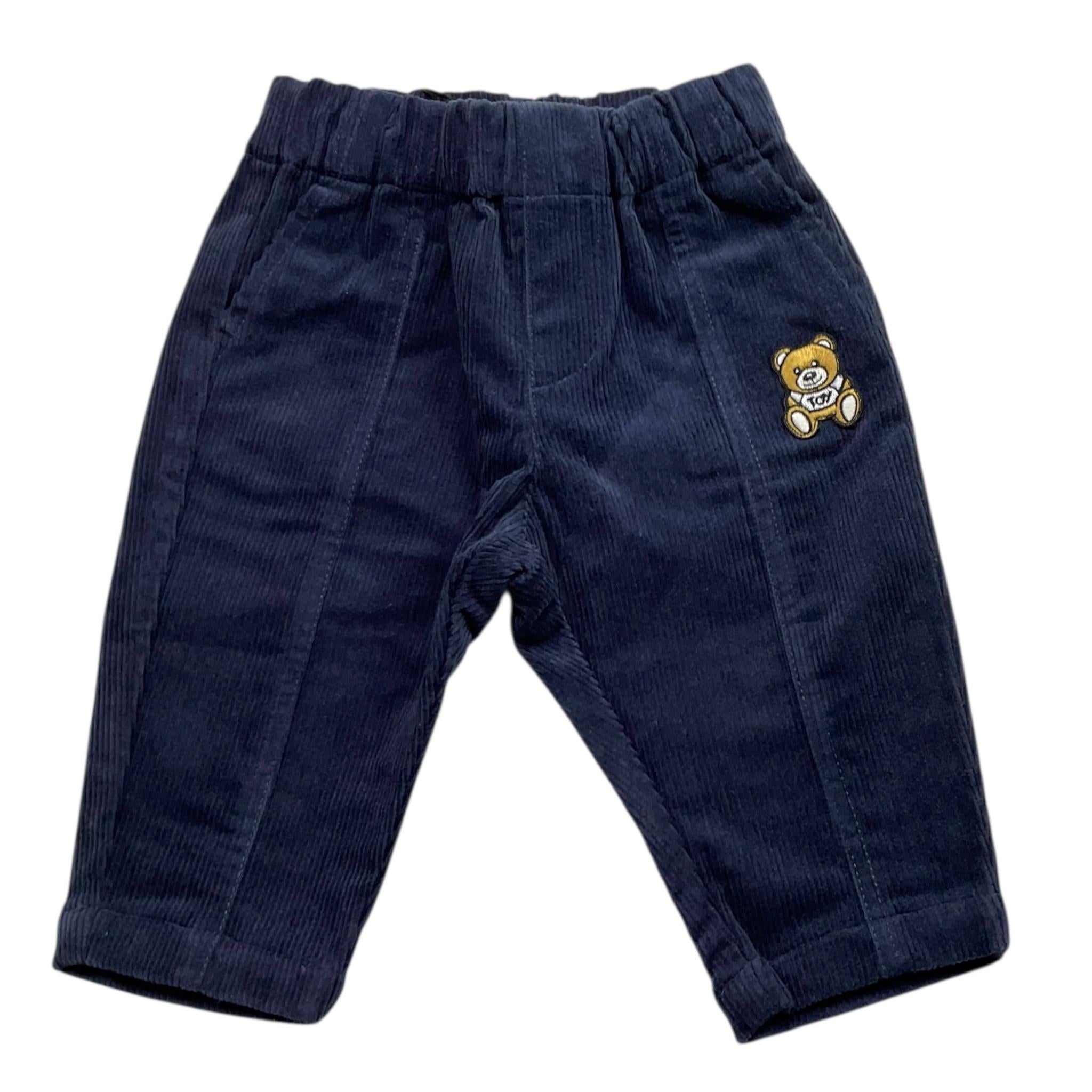 MOSCHINO pantalone tinta unita con camoscio Blu per Bambino MUP053XJ BLU MOSCHINO 