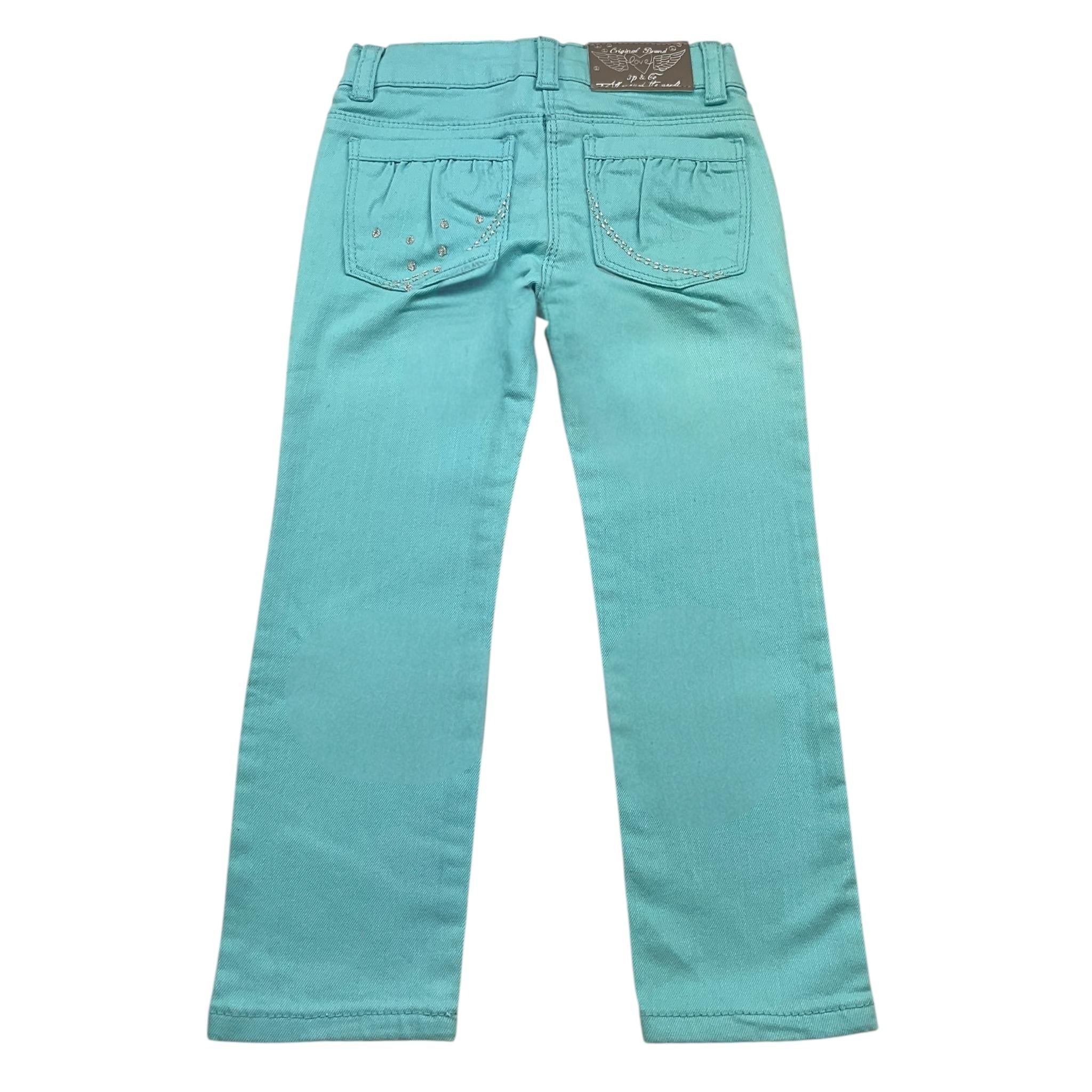 3POMMES pantalone tinta unita con girovita regolabile Azzurro per Bambina 3F22012 AZZURRO 3POMMES 