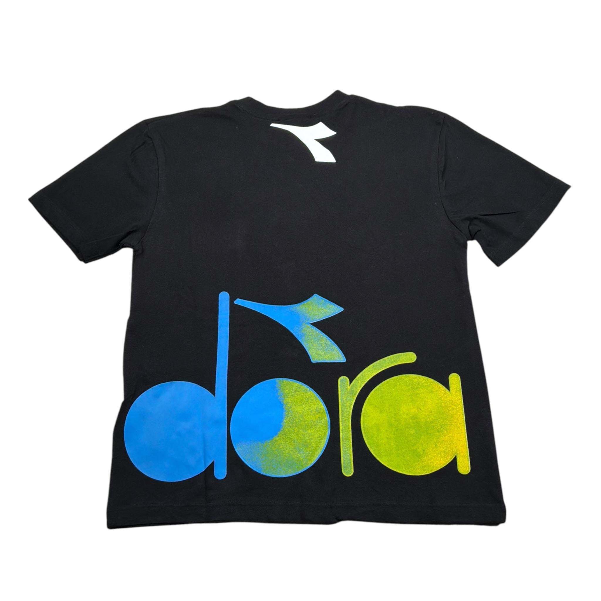 Diadora T-Shirt Girocollo tinta unita con Stampa Nero per Bambino S4DIJBTH034 NERO DIADORA 