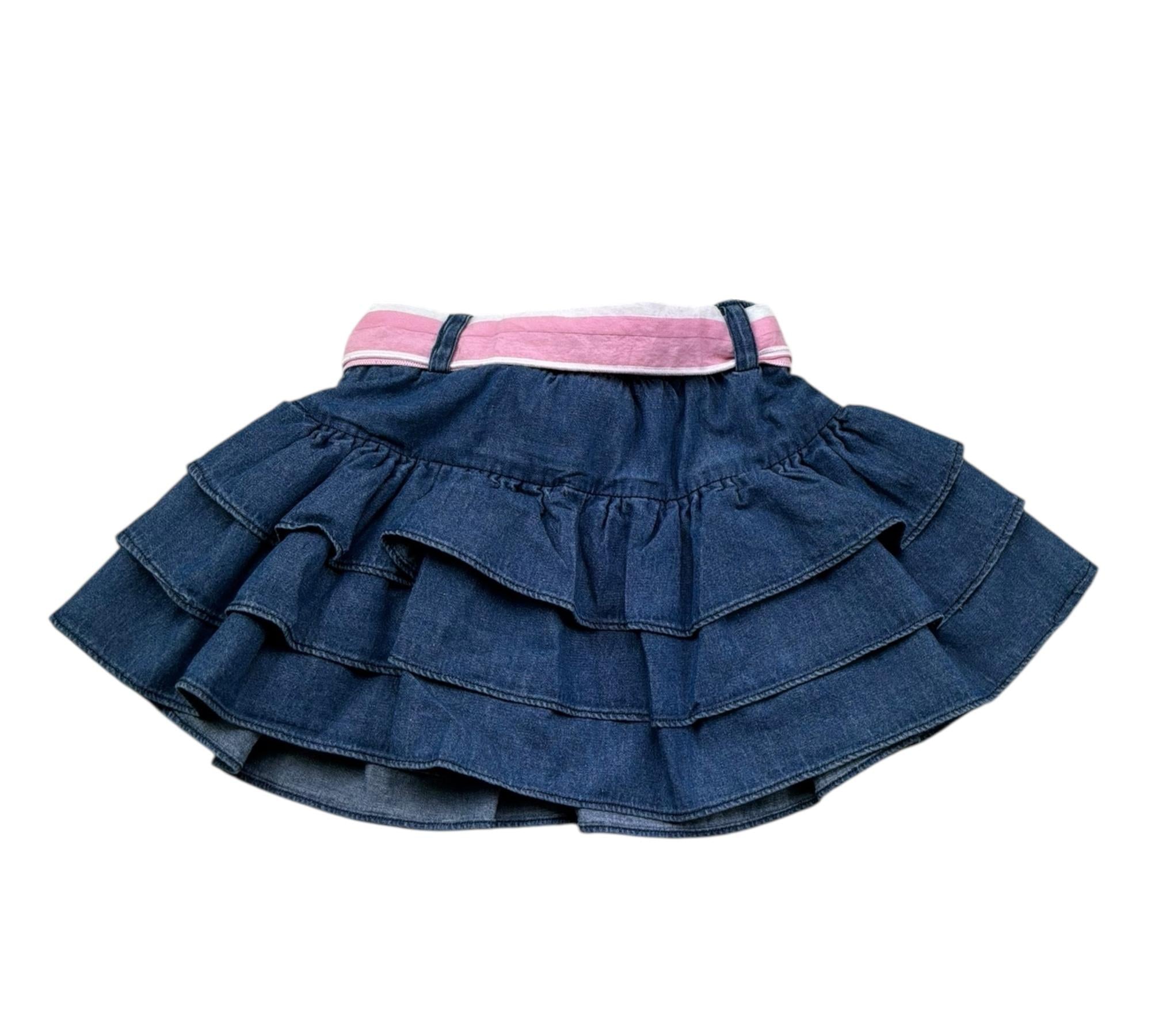 Le Bebe Gonna Tinta Unita con Cinturino per Neonata LBG6417 BLU LE BEBE 