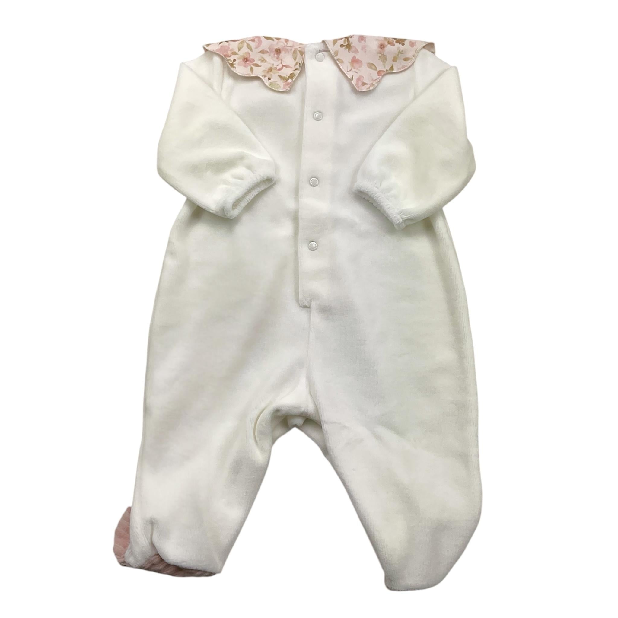 BARCELLINO tutina tinta unita con fantasia Bianco per Neonata 115801 BIANCO BARCELLINO 