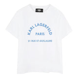 Karl Lagerfeld T-Shirt Girocollo Tinta Unita con Logo per Neonato Z30439 BIANCO KARL LAGERFELD 