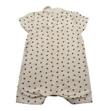 Petit Bateau Pagliaccetto Mezza Manica tinta unita con Stampe Cuoricini Beige per Neonata A09MW BEIGE PETIT BATEAU 
