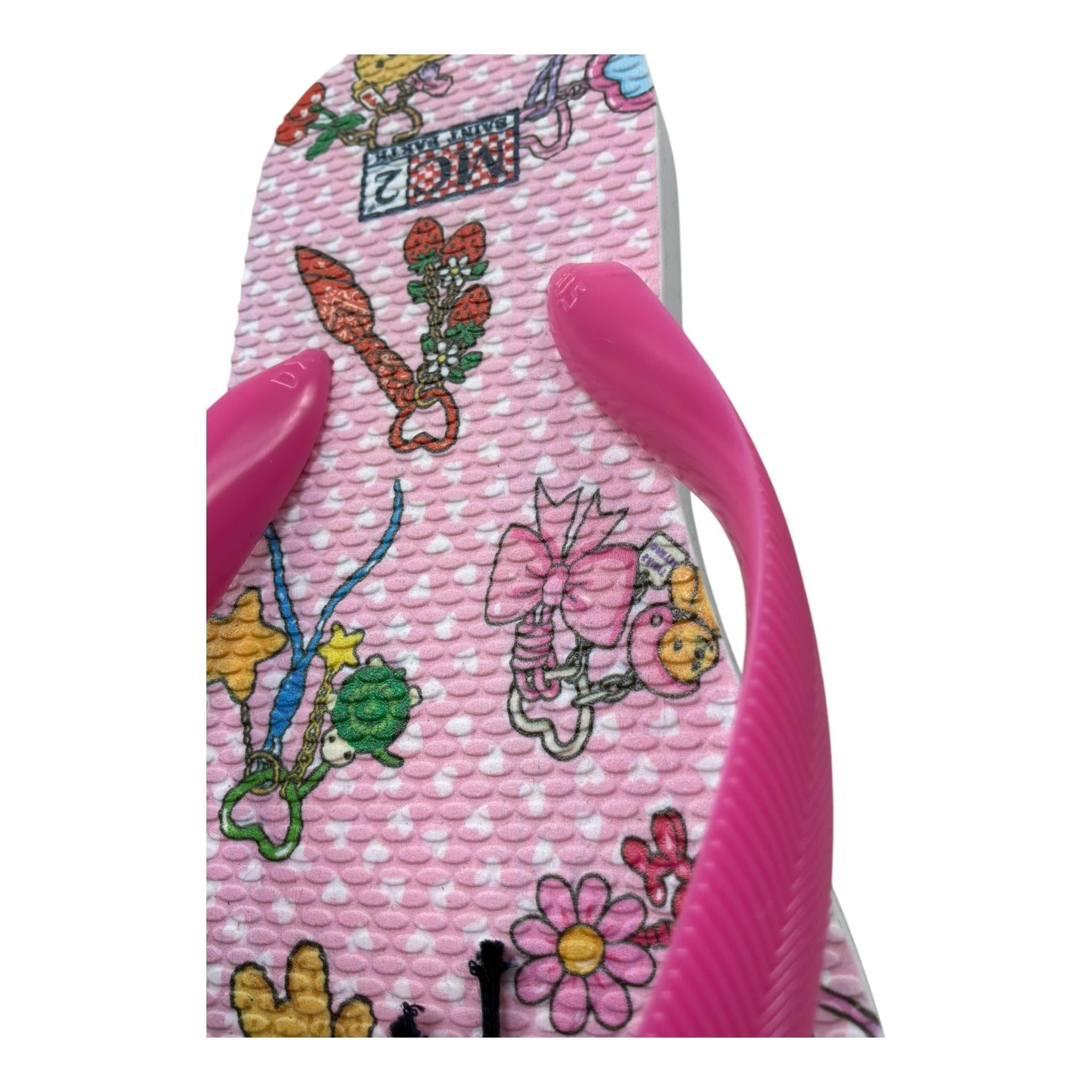 Saint Barth Infradito Tinta Unita con Stampa per Bambina 00518L ROSA SAINT BARTH 