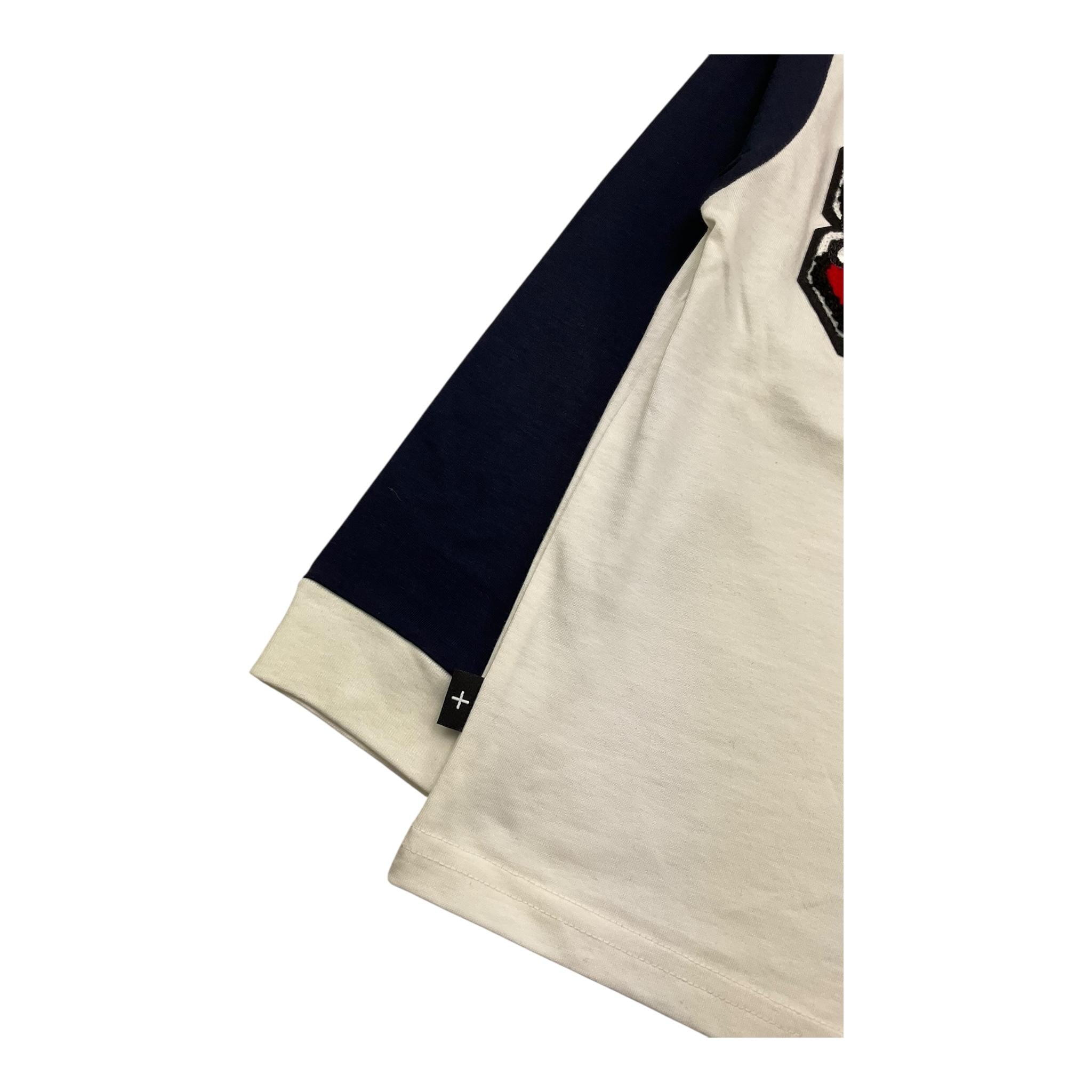 SHOE shirt girocollo tinta unita con maniche in contrasto Bianco per Bambino TATTON0612 BIANCO SHOE 