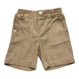 Le Bebe' Bermuda Tinta Unita Con Elastico In Vita Beige Per Neonato