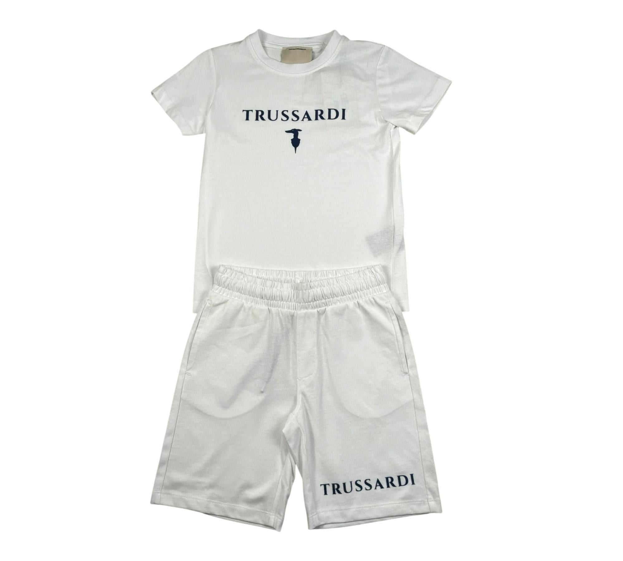 Trussardi Completo 2 Pezzi T-Shirt-Bermuda Tinta Unita per Bambino TBP26010CJ BIANCO TRUSSARDI 