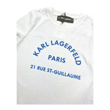 Karl Lagerfeld T-Shirt Girocollo Tinta Unita con Logo per Neonato Z30439 BIANCO KARL LAGERFELD 
