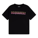 Dsquared2 T-Shirt Tinta Unita con Stampa per Bambino DQ2857 NERO DSQUARED2 