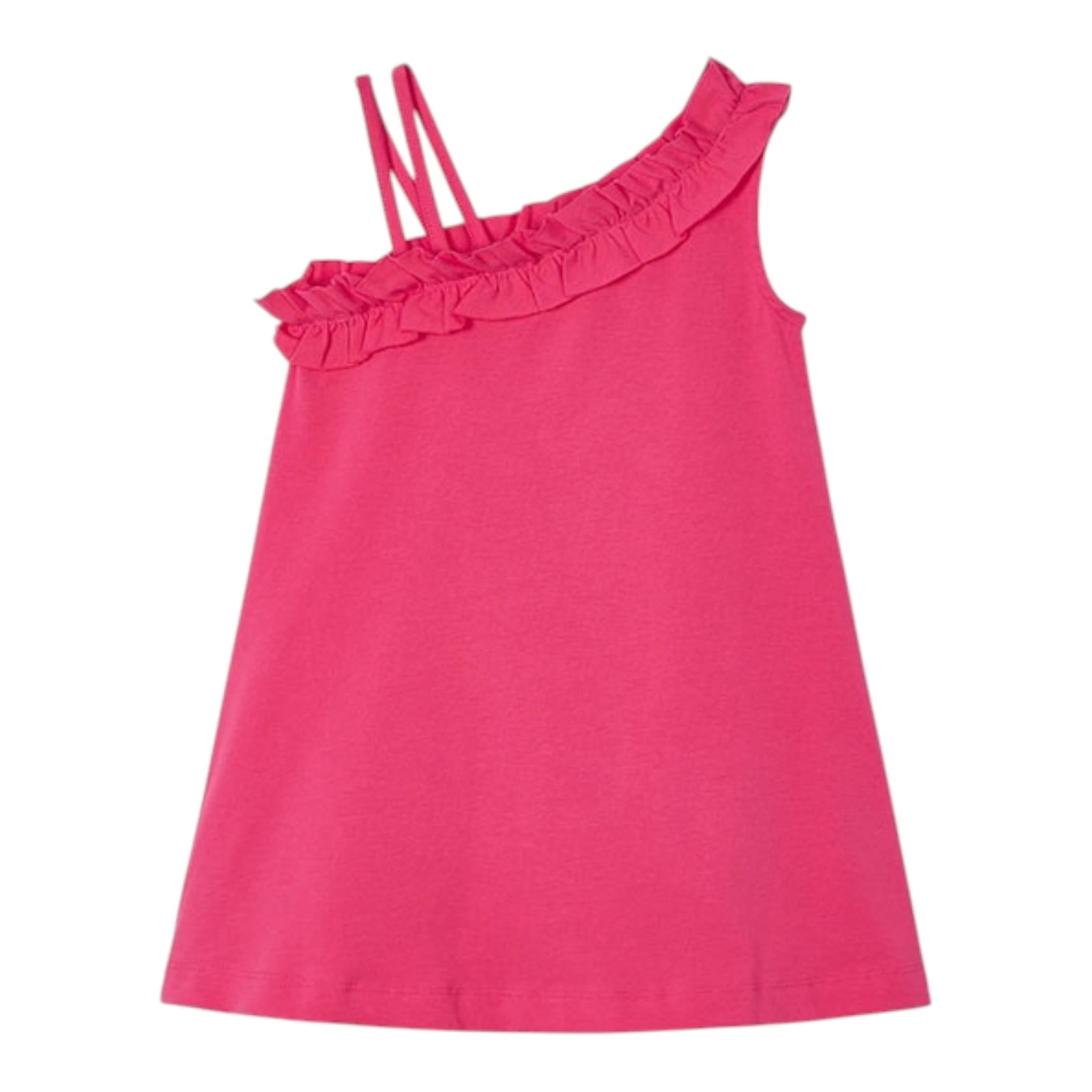 Mayoral Abito Tinta Unita con Stampa per Bambina 39377 FUXIA MAYORAL 