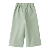 IL GUFO pantalone modello a palazzo tinta unita con elastico in vita Verde per Bambina A24PL38\C6036 VERDE IL GUFO 