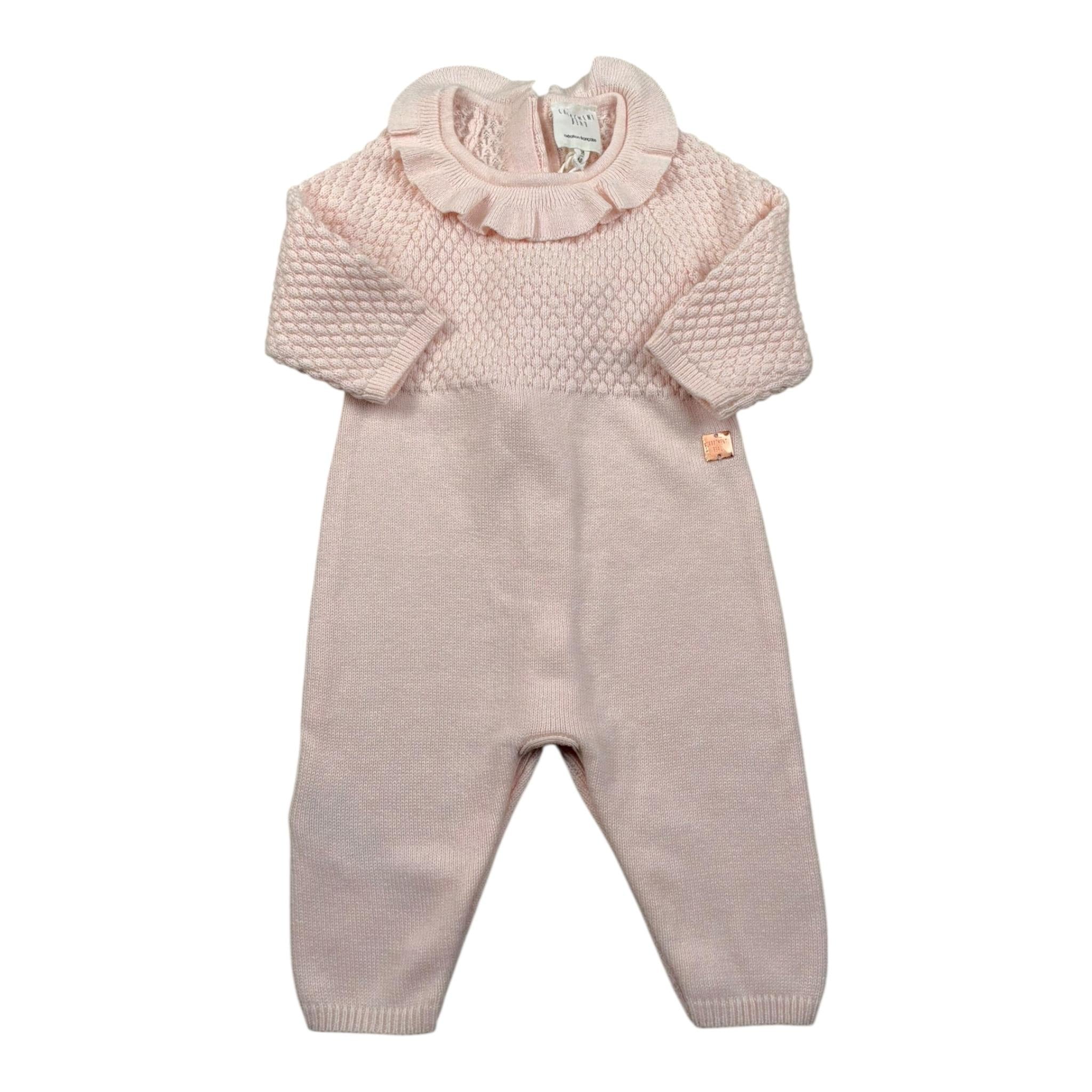 Carre'Ment Beau Tutina Tinta Unita con Colletto per Neonata Y94300 ROSA CARRE'MENT BEAU 