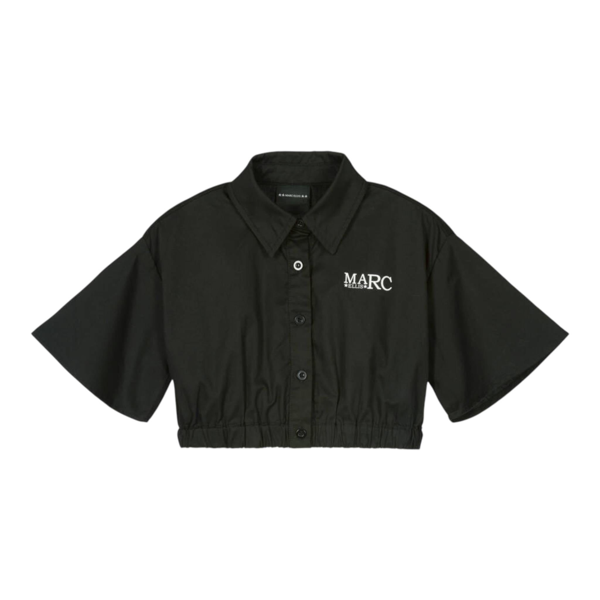 Marc Ellis Camicia Modello Crop Tinta Unita con Logo per Bambina JMJSH14110 NERO MARC ELLIS 