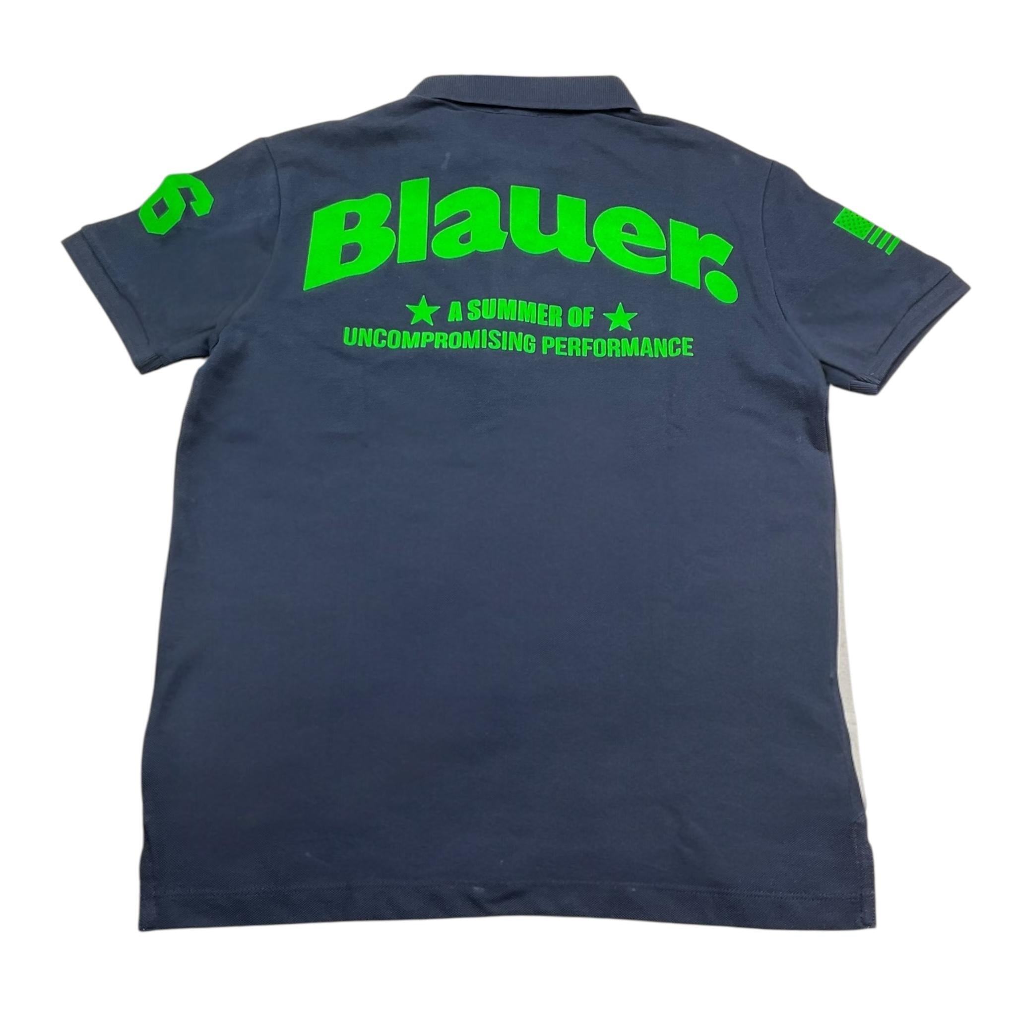 Blauer Polo Mezza Manica Tinta Unita con Stampa per Bambino 24SBLKT02244 BLU BLAUER 
