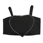 Please Top Tinta Unita con Brillantini per Bambina CC41132G73 NERO PLEASE 
