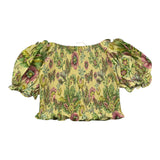 Fun & Fun Top Mezza Manica Stampa Fantasia Verde per Bambina