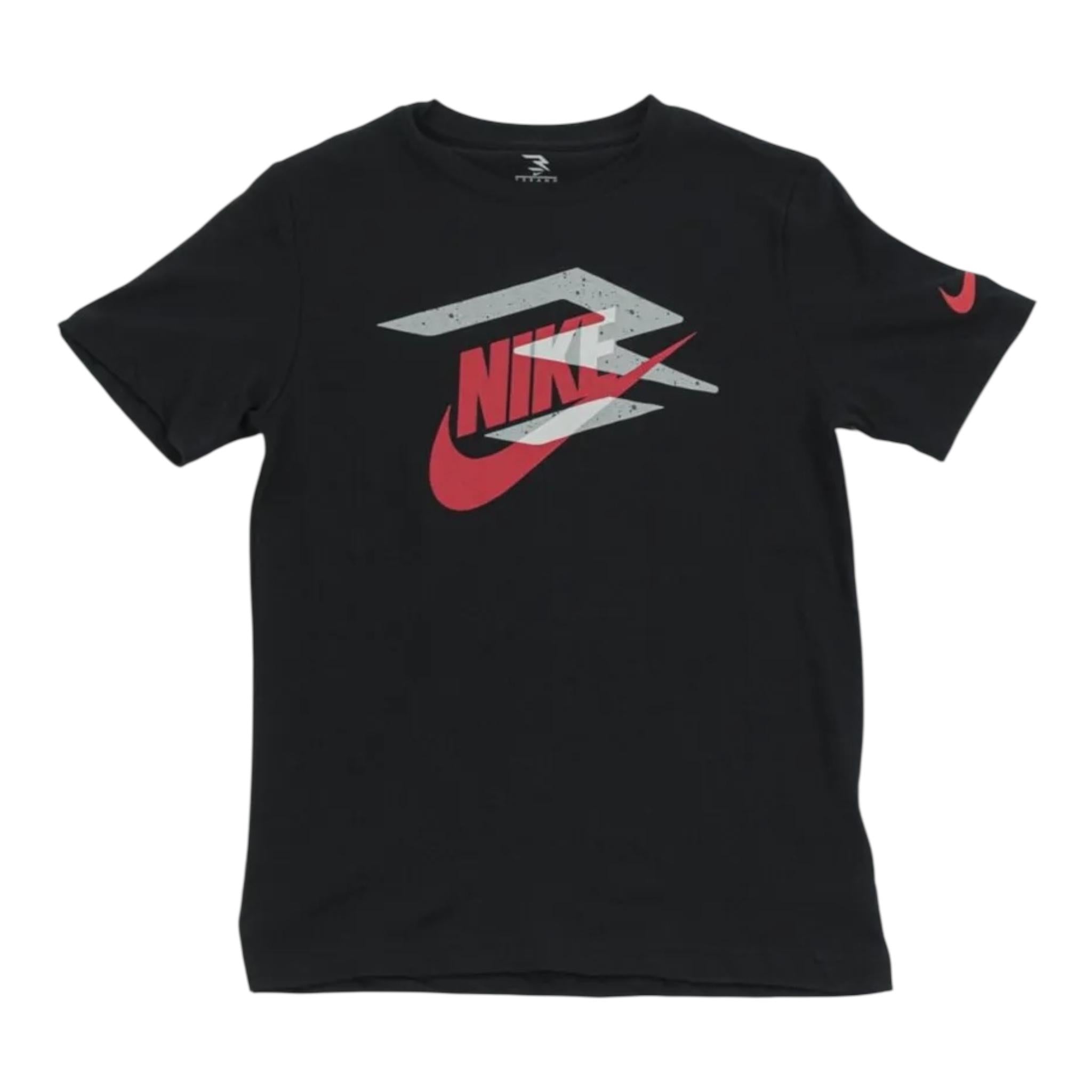 Nike T-Shirt Girocollo Tinta Unita con Stampa per Bambino 9Q0714 NERO NIKE 