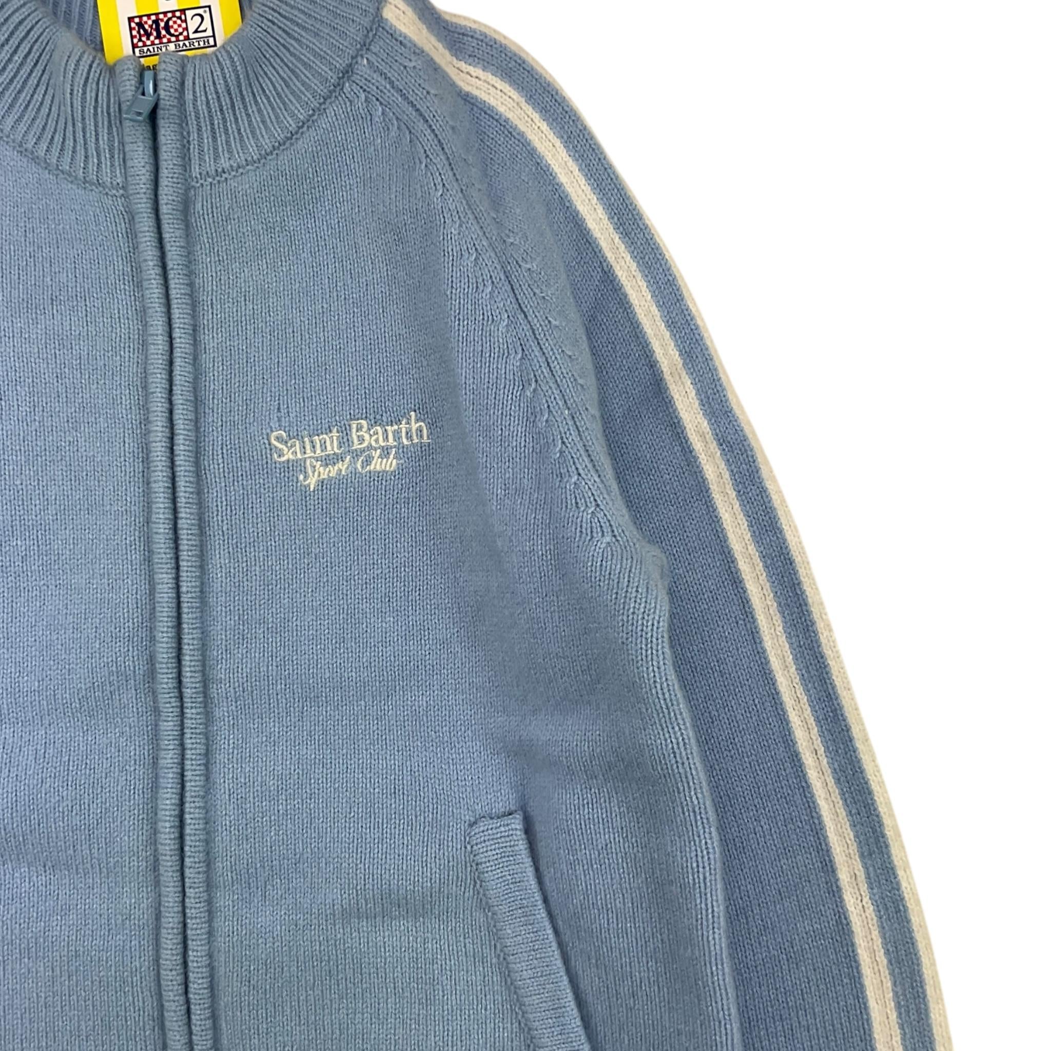 SAINT BARTH maglia tinta unita mezzocollo con zip Azzurro per Bambino TADEUS AZZURRO SAINT BARTH 