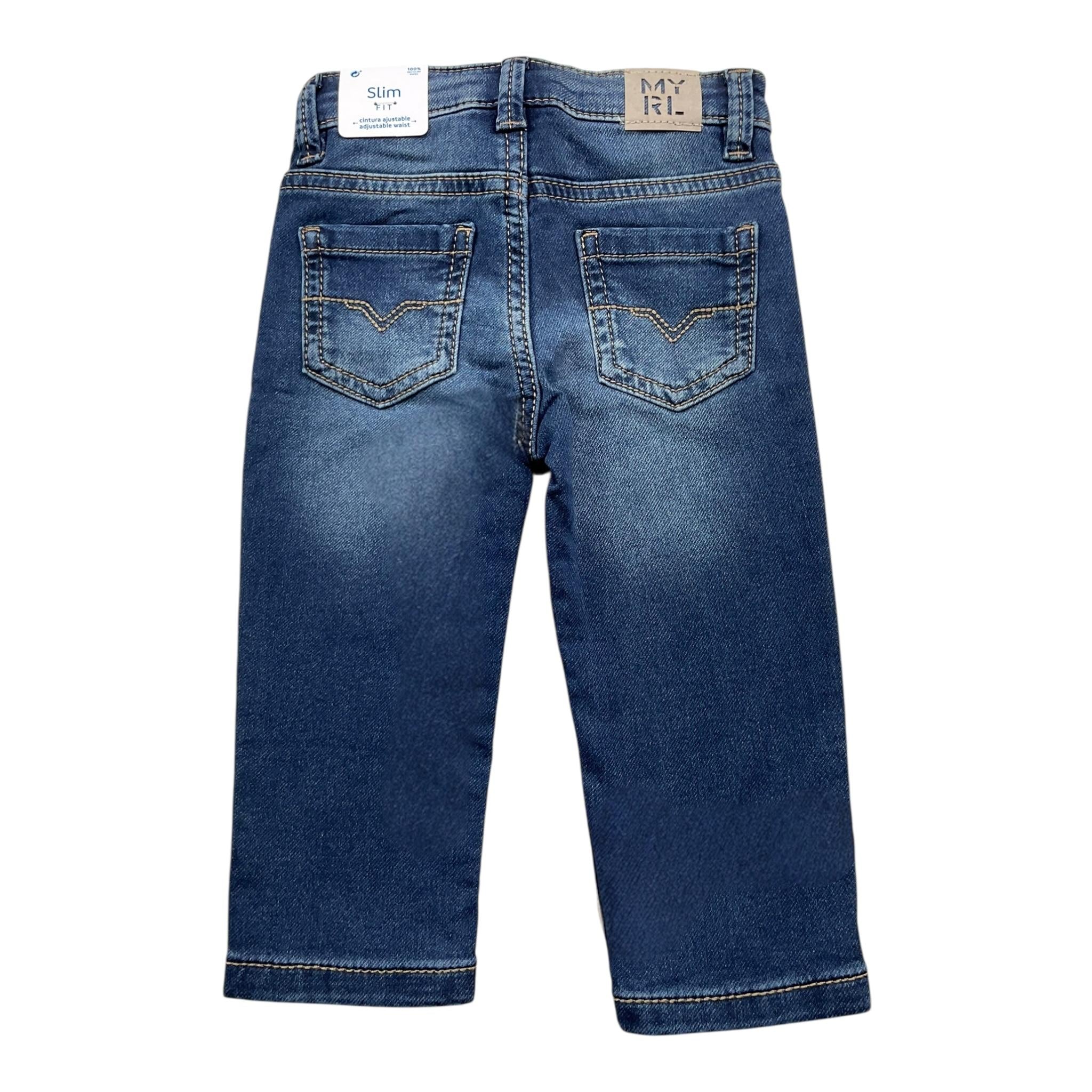 MAYORAL jeans tinta unita con girovita regolabile Blu per Neonato 2533 BLU MAYORAL 