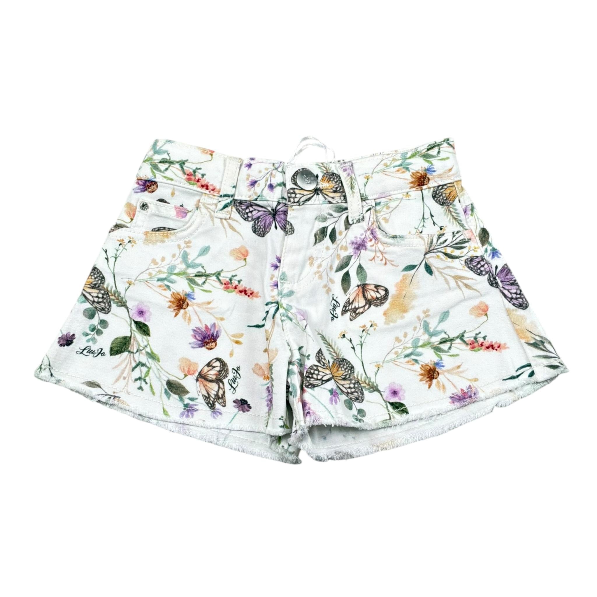 Liu Jo Short Tinta Unita con Stampa Fiori per Neonata KA5060XN BIANCO LIU JO 