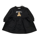 MOSCHINO abito tinta unita girocollo con logo Nero per Neonata MDV0CU NERO MOSCHINO 