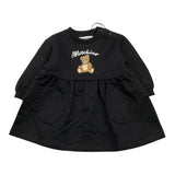 MOSCHINO abito tinta unita girocollo con logo Nero per Neonata MDV0CU NERO MOSCHINO 