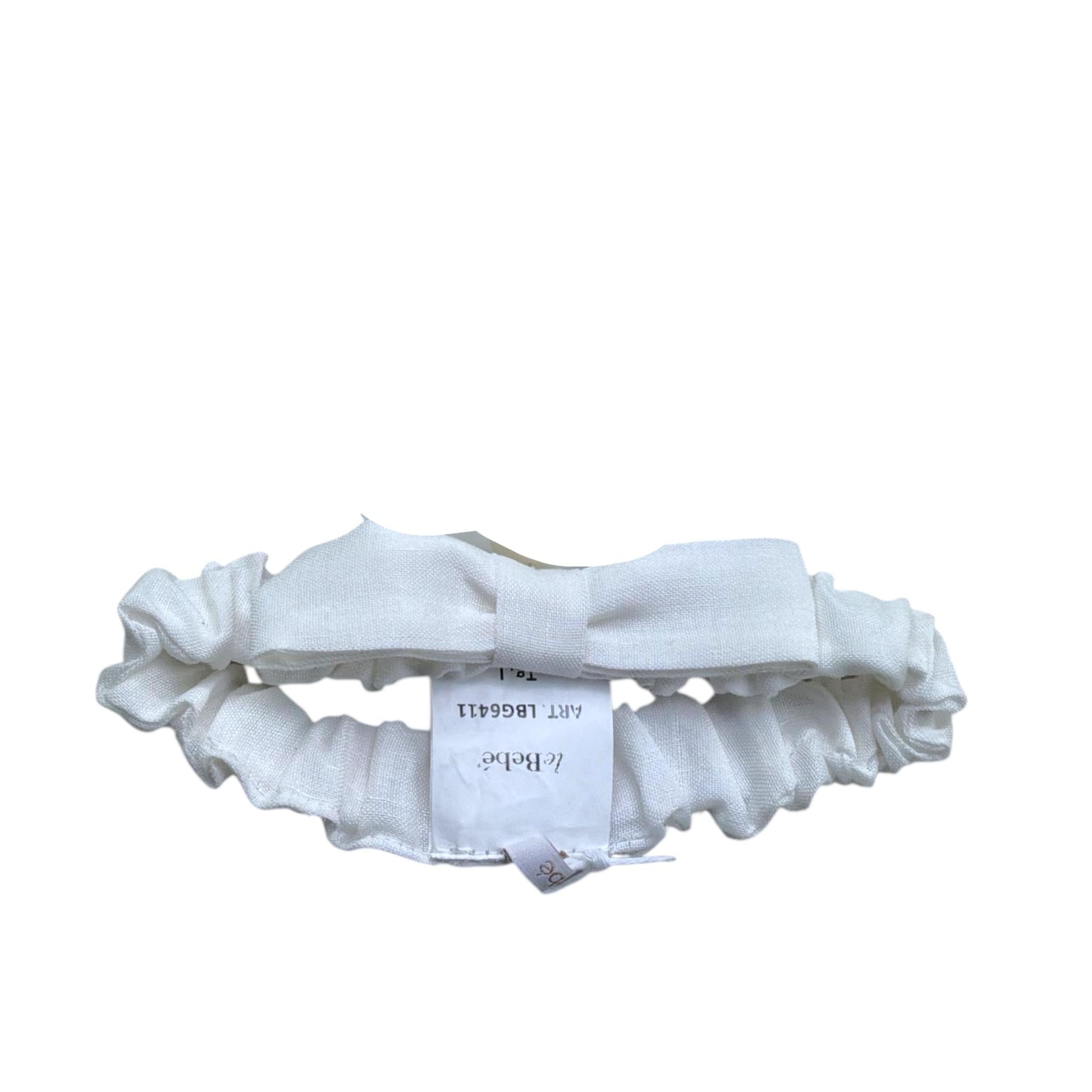 Le Bebe' Fascia Tinta Unita con Fiocco per Neonata LBG6411 BIANCO LE BEBE' 