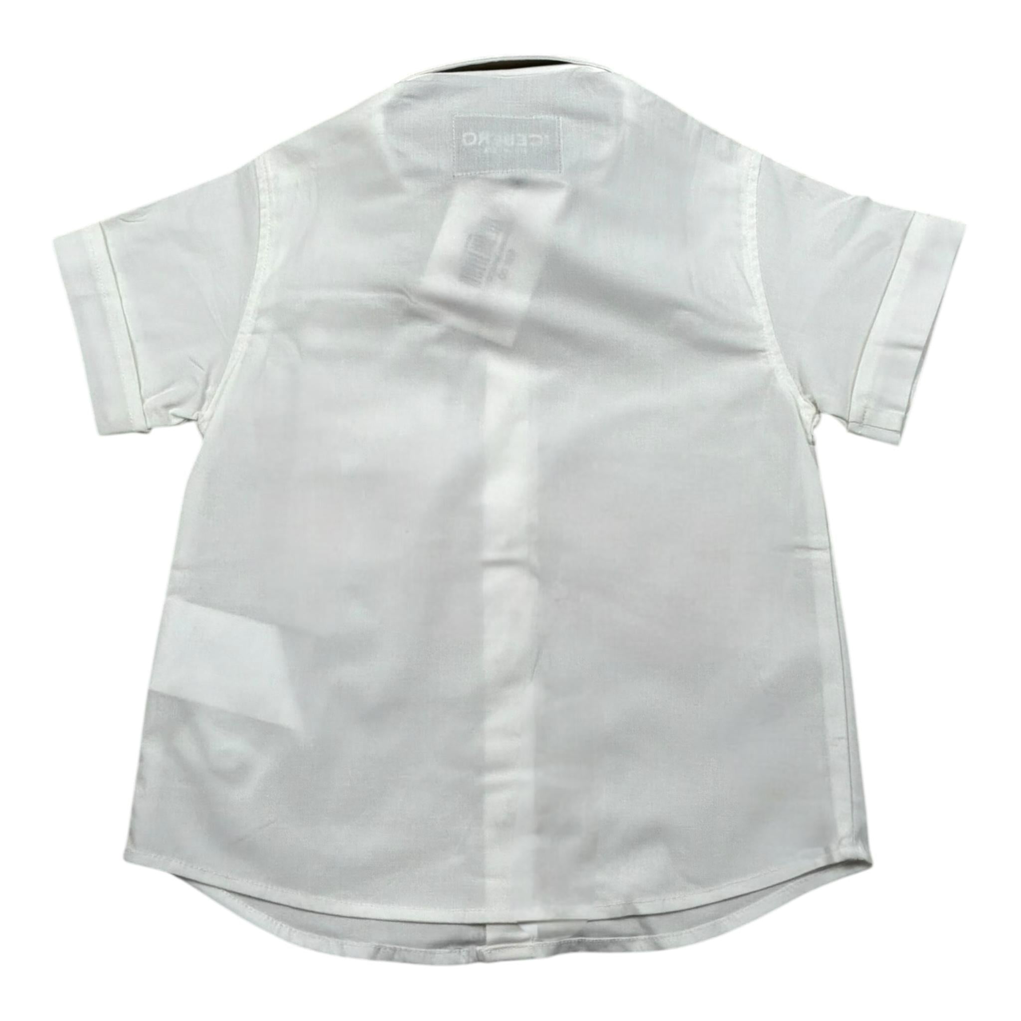 Iceberg Camicia Mezza Manica Tinta Unita per Bambino CMICE5108BJ BIANCO ICEBERG 