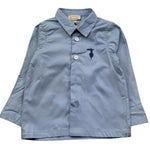 Trussardi Camicia Manica Lunga Tinta Unita con Logo per Neonato TIP26005CA AZZURRO TRUSSARDI 