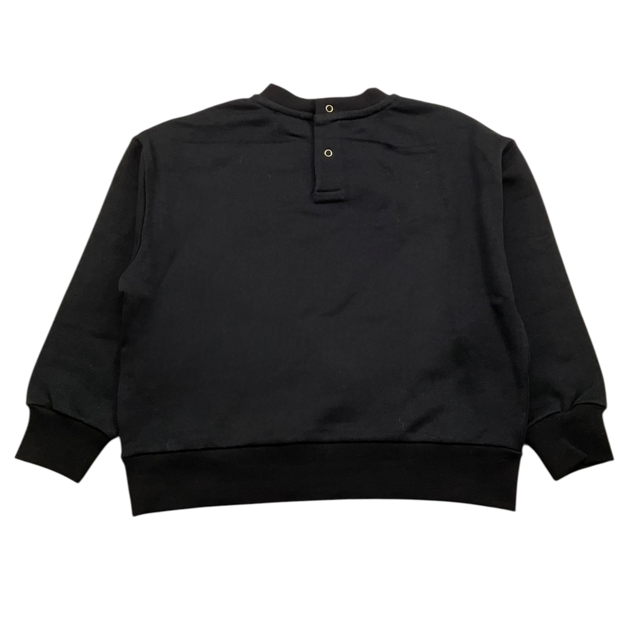 ELISABETTA FRANCHI felpa chiusa girocollo tinta unita con logo Nero per Neonata EGFE050 NERO ELISABETTA FRANCHI 