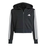Adidas Felpa con Zip E Cappuccio Tintaunita per Bambina JJ0956 NERO Adidas 