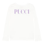 EMILIO PUCCI shirt girocollo tinta unita con stampa in contrasto Panna per Bambina PV8A30 PANNA EMILIO PUCCI 