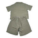 Teddy E Minou Completo 2 Pezzi Camicia-Bermuda Tinta Unita per Bambino E25CP075C6041X VERDE TEDDY E MINOU 