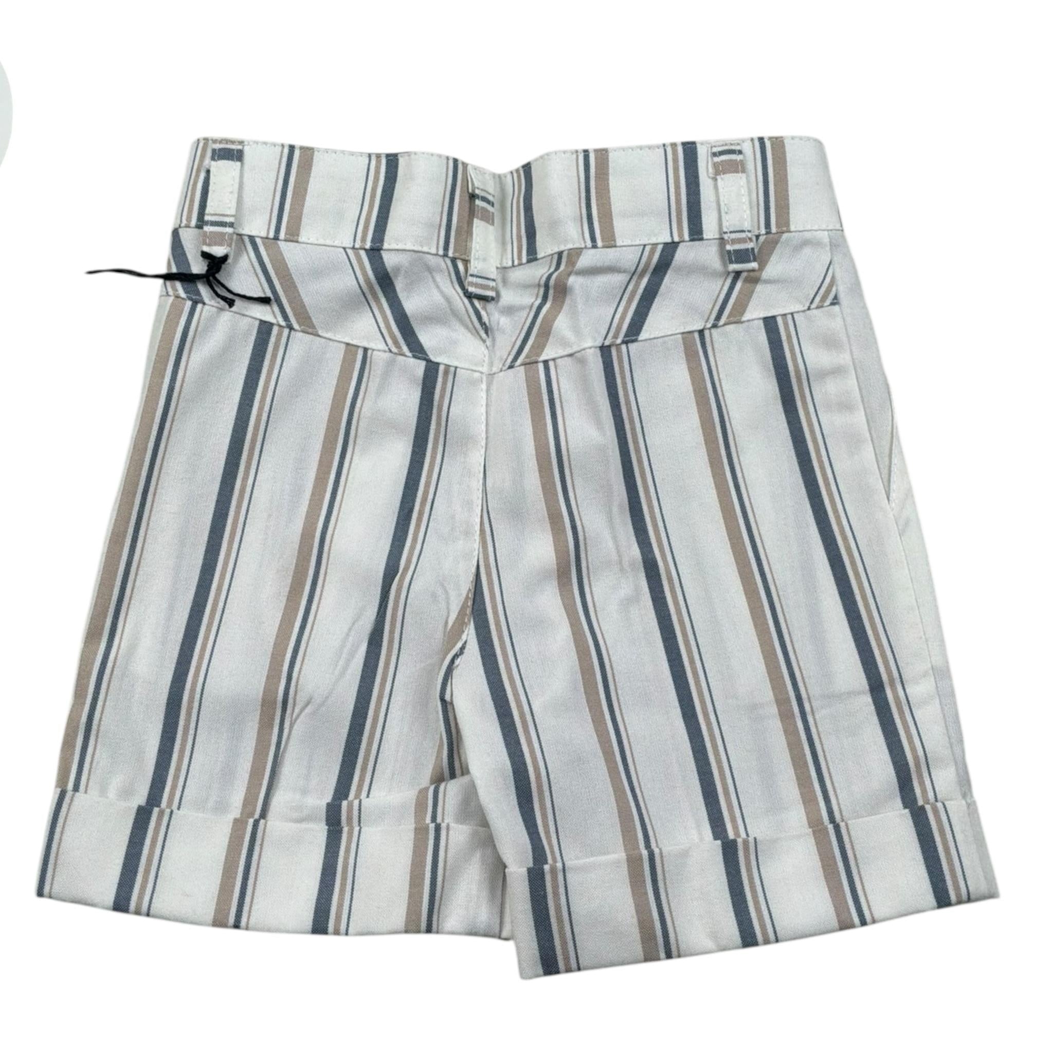 Ambaraba Bermuda Tinta Unita Fantasia A Righe per Neonato FM35158 BIANCO AMBARABA 