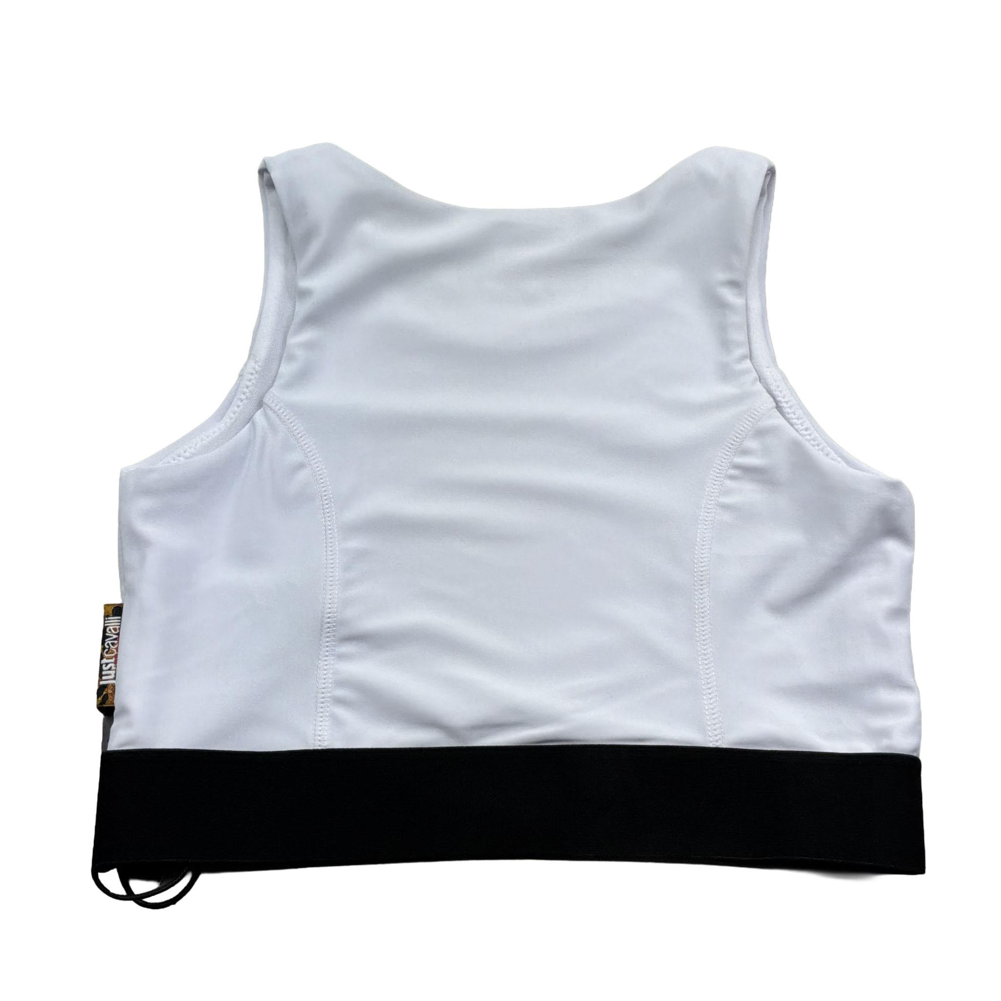 Just Cavalli Top Giromanica Tinta Unita con Logo per Bambina JGP26055TO BIANCO JUST CAVALLI 