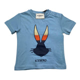 Iceberg T-Shirt Tinta Unita Girocollo Con Stampa Azzurro Per Neonato