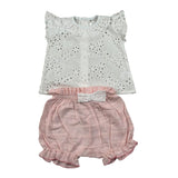 Baby Vip Completo 2 Pezzi Camicia-Culotte Bicolore per Neonata T1383 BIANCO/ROSA BABY VIP 