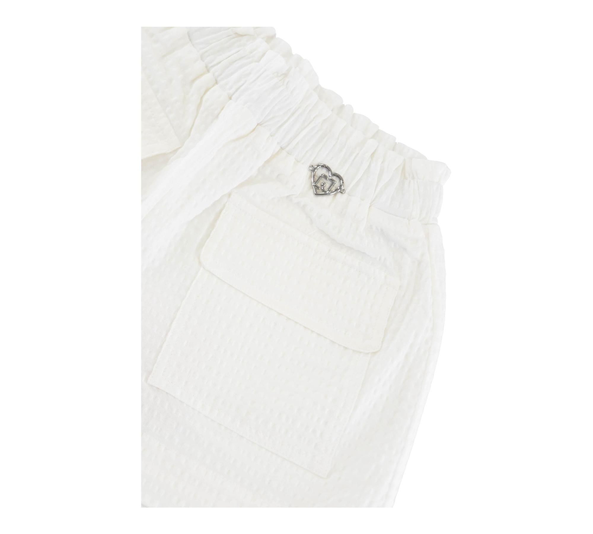 Liu Jo Short Tinta Unita con Elastico In Vita per Bambina KA5143X BIANCO LIU JO 