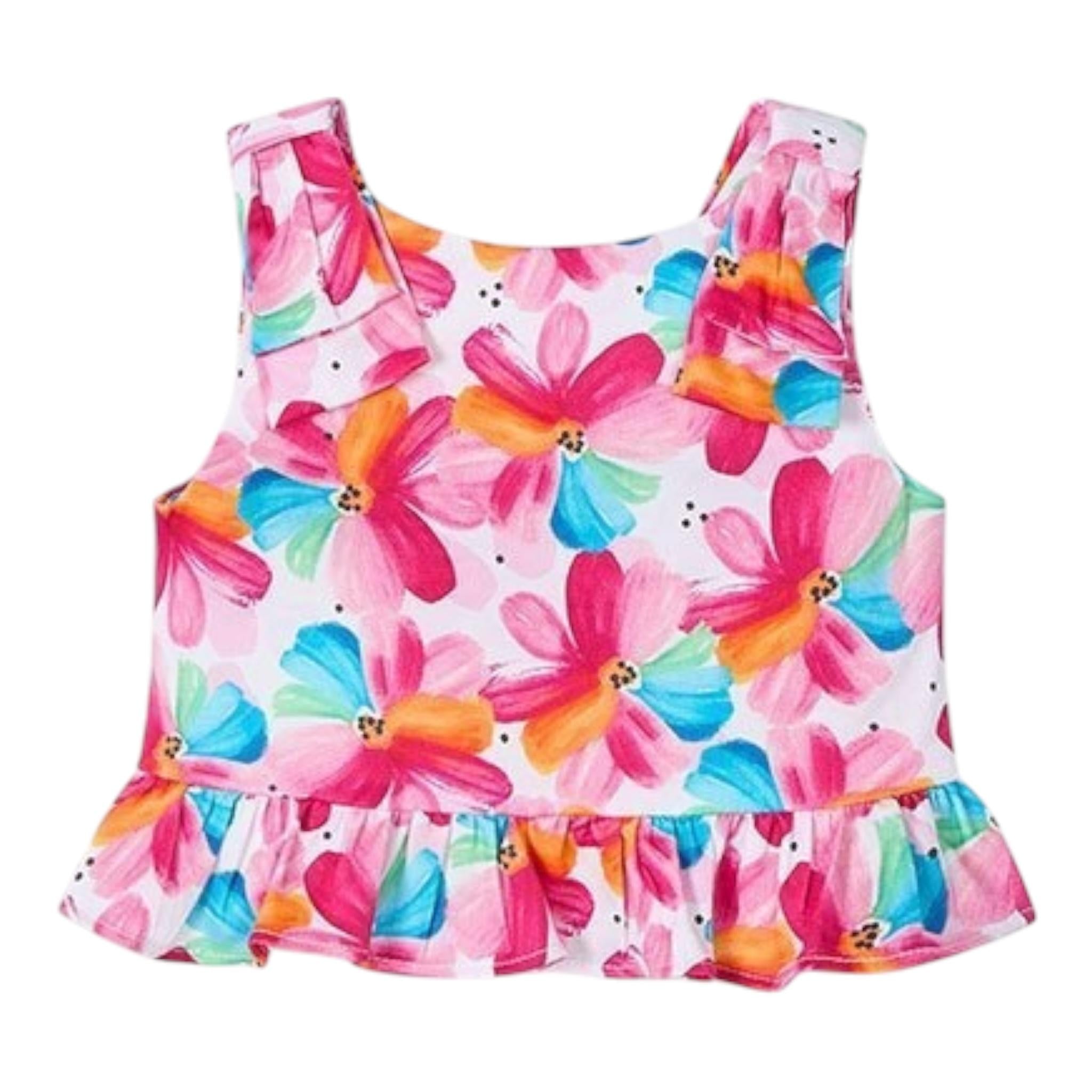 Mayoral Top Giromanica Fantasia Fiori per Neonata 3023X BIANCO MAYORAL 